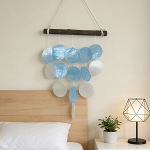 Nueva Campana de Viento Decorativa con Diseño de Conchas Azules para Primavera/Verano, con Luz y Sombra de Ensueño, Estilo Minimalista a Rayas, Modelo para Ventanas, Ideal para Regalo de Inauguración de Casa - Product Image 3