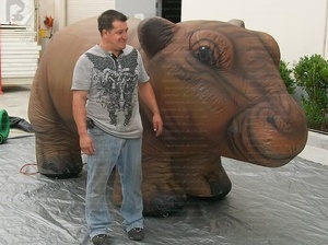 Hippopotame gonflable géant de 3m, 4m, 5m avec logo personnalisé, modèle réaliste d'animal sauvage pour publicité, idéal pour les zoos/événements éducatifs - Product Image 4