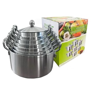 Ensemble de casseroles en aluminium durable, grandes marmites à soupe pour les restaurants et les foyers au Nigeria - Product Image 5