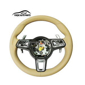 Volante Deportivo de Alta Calidad en Venta Directa de Fábrica para <span class=keywords><strong>Porsche</strong></span> Macan <span class=keywords><strong>Cayenne</strong></span> 718 911 Panamera en Cuero - Product Image 1