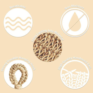 Dropshipping Boho Hemp Hanging Basket Fruit Handmade Kitchen Pantry Organizer for Fresh Produce Storage - Product Image 3