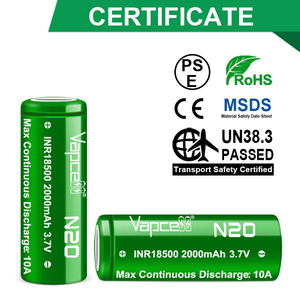 Batteria agli Ioni di Litio Ricaricabile Vapcell ICR N20 18500 2000mAh 10A 3.7V Grado A per Torce e Piccoli Utensili Elettrici - Product Image 4