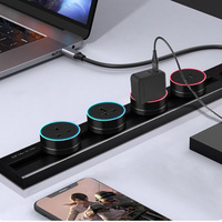 Prise de piste de puissance murale de surface populaire, prise britannique d'alimentation cachée intelligente de cuisine 3M prise de piste USB avec lumière LED