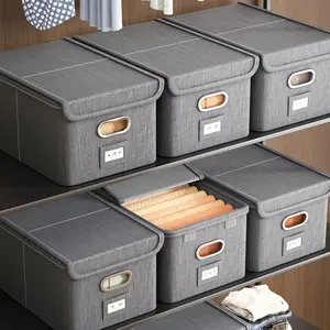 Stackable vải vải lưu trữ hộp có thể gập lại lưu trữ hộp