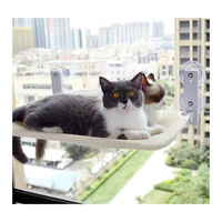 Hamac de fenêtre pour chat pliable, ultra doux, écologique, sans cordon, avec cadre métallique, lavable en machine, à 4 côtés