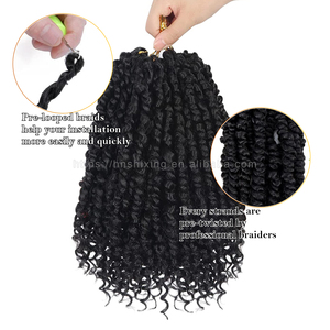ผมถักเปียสังเคราะห์แบบ Passion Twist สำหรับผู้หญิงผิวสีดำ ผมถักเปียแบบ Pre-Looped พร้อมปลายผมหยิก - Product Image 4