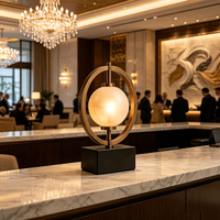 Ensemble d'ornements de bureau modernes en fer et marbre, sculpture géométrique abstraite en forme de globe pour la décoration de salon et de bureau à domicile
