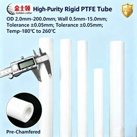 Tube rigide en PTFE non tressé haute pureté 2,5-25 mm, tube en PTFE rigide blanc pour l'industrie pharmaceutique, les machines à café et les imprimantes 3D
