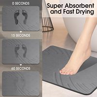Tapis de bain en pierre de diatomite, séchage rapide, antidérapant, facile à nettoyer, tapis de sol pour douche, 23,6x15,4 pouces