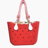 Tas Tote mewah kapasitas besar untuk wanita, tas Tote tahan air EVA tahan lama silikon penutup terbuka dua tali portabel untuk penggunaan di pantai