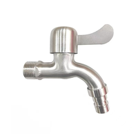 Robinet mural en acier inoxydable durable, finition brossée, G1/2, pour buanderie, jardin, extérieur, eau froide, OEM
