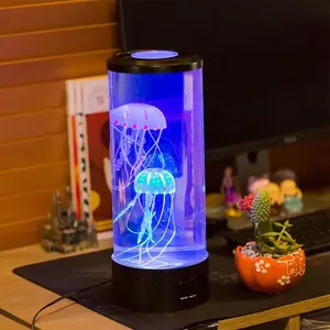 New Concept Electric Round Jellyfish Lamp RGB Colors Changing Mood Remote Control Jelly Fish Lamp Popular LED Light