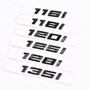 Emblème de coffre arrière en ABS 3D Lettres noires chromées pour <span class=keywords><strong>BMW</strong></span> Emblème pour <span class=keywords><strong>BMW</strong></span> Série 1 118i 116i 120i 125i - Product Image 5