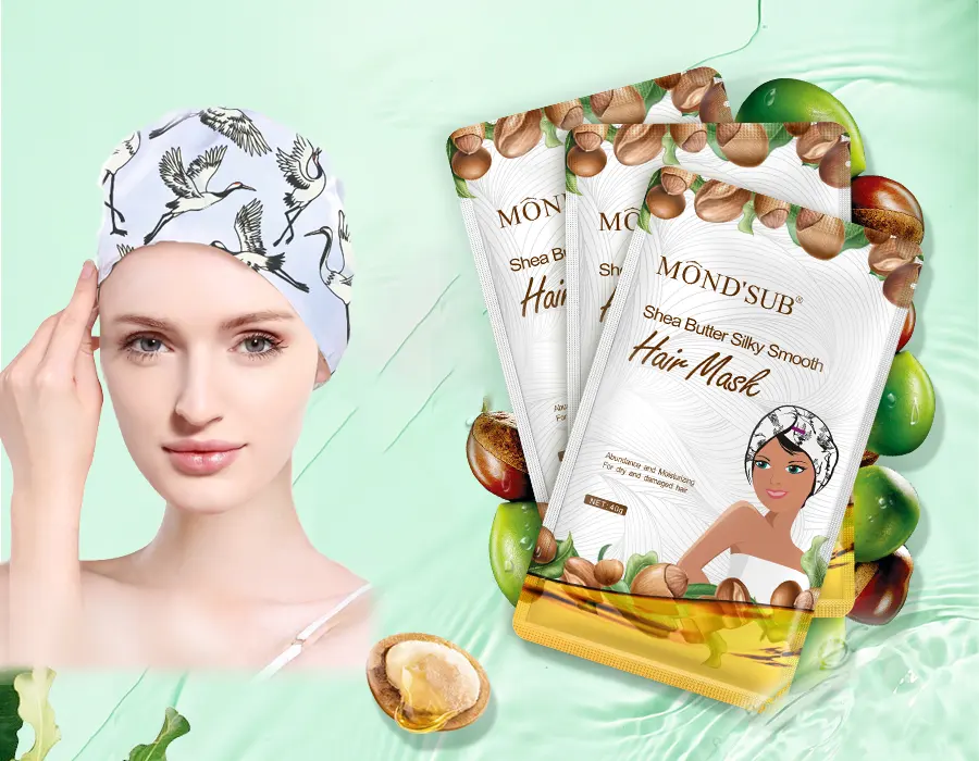 MOND'SUB OEM Shea Butter Mặt Nạ Tóc Mịn Mặt Nạ Chăm Sóc Tóc Mũ Làm Mịn Sửa Chữa Cho Tóc Khô Bị Hư Hỏng