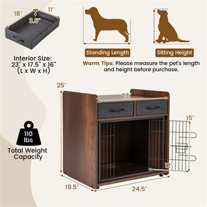 <span class=keywords><strong>Casa</strong></span> para Perros JX Moderna de Madera Maciza con Dos Espacios de Almacenamiento con Cajones. Se puede utilizar como mueble decorativo. - Product Image 4