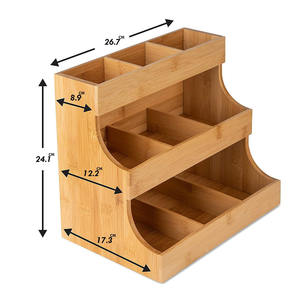 थोक चाय बैग आयोजक बांस चाय बैग धारक चाय भंडारण के लिए लकड़ी का बक्सा लकड़ी के चीनी पैकेट और क्रीमर धारक - Product Image 4