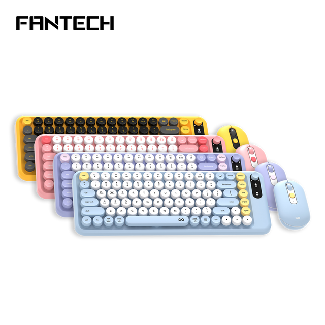 FANTECH GO MOCHl85 Multi-Device Connectivity 3 Devices Rotary Knob Volume Control Unique Keycaps 4 Colors Keyboard Mouse Combo