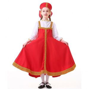 Costume nazionale russo rosso progettato su misura per le ragazze per bambini di Halloween Cosplay Festival festa abbigliamento abiti abiti gonne - Product Image 4
