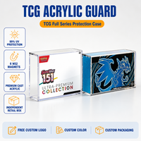 Étui de présentation portable moderne en acrylique avec couvercle magnétique, protection UV à 99 % pour la collection Ultra-Premium 151 MEW Mega Charizard