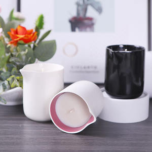 कारखाने की आपूर्ति फैशन मोमबत्ती सुगंध थोक काले और सफेद बीकर श्रृंखला ग्लास हाथ से सुगंधित सोयाबीन मोम - Product Image 2