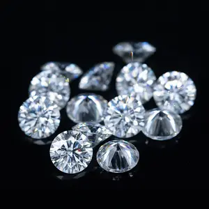 Moissanite Berlian Longgar Bentuk Bulat, Sertifikat GRA Batu Kecil 8.0Mm-18.0Mm Moissanite Putih