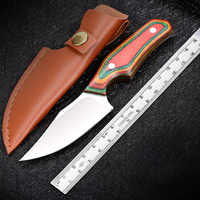 Bochen OEM Feststehende Klinge Messer mit Holzgriff EDC Tragbares Taktisches Jagdmesser mit Lederhülle Kleine Mini-Größe