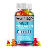Gummies de collagène à marque privée avec biotine et kératine pour les cheveux, la peau, les ongles et les articulations, supplément de protéines de collagène en gummies