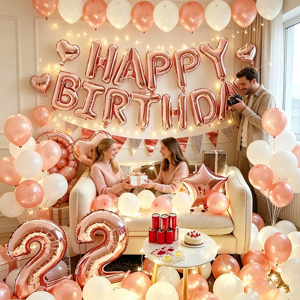 Perlengkapan Balon Ulang Tahun untuk Anak-Anak, Dekorasi Dinding Latar Belakang Pesta Ulang Tahun untuk Anak Laki-Laki dan Perempuan, Tahun Pertama Bayi - Product Image 2