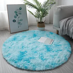 2021 Modern Area Rugs Teppich hersteller Mohair Teppiche Sky Blue Round Square Pile Carpet