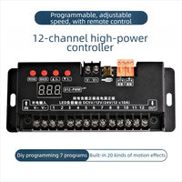 Contrôleur LED programmable DIY Lededit 12 canaux 5-24V 100W/canal PWM à augmentation progressive du débit d'eau, sortie 8A