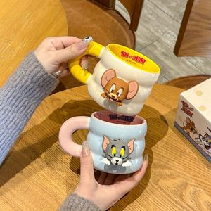 Tazza in Ceramica con Motivo Gatto <span class=keywords><strong>e</strong></span> Topo, Design Cartoon, Originale <span class=keywords><strong>e</strong></span> Autorizzato, Alta Qualità Cromatica, Carina, per Caffè <span class=keywords><strong>e</strong></span> Colazione Femminile - Product Image 1