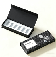 Boîte d'emballage personnalisée pour flacon de peptides avec autocollant, fermeture magnétique recyclable, étiquette holographique brillante, boîte pour flacon de peptides