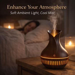 USB Mini Ultrasonic <b>Humidifier</b> Wood Grain Vase Air Freshener Humidistat Electric Power Source Small Size Home - Product Image 2