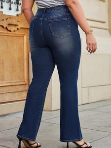 Custom High Waisted Jeans for Women Plus Size High Stretchy <strong>Bootcut</strong> Womens Jeans Flared Jeans for Woman - Product Image 4