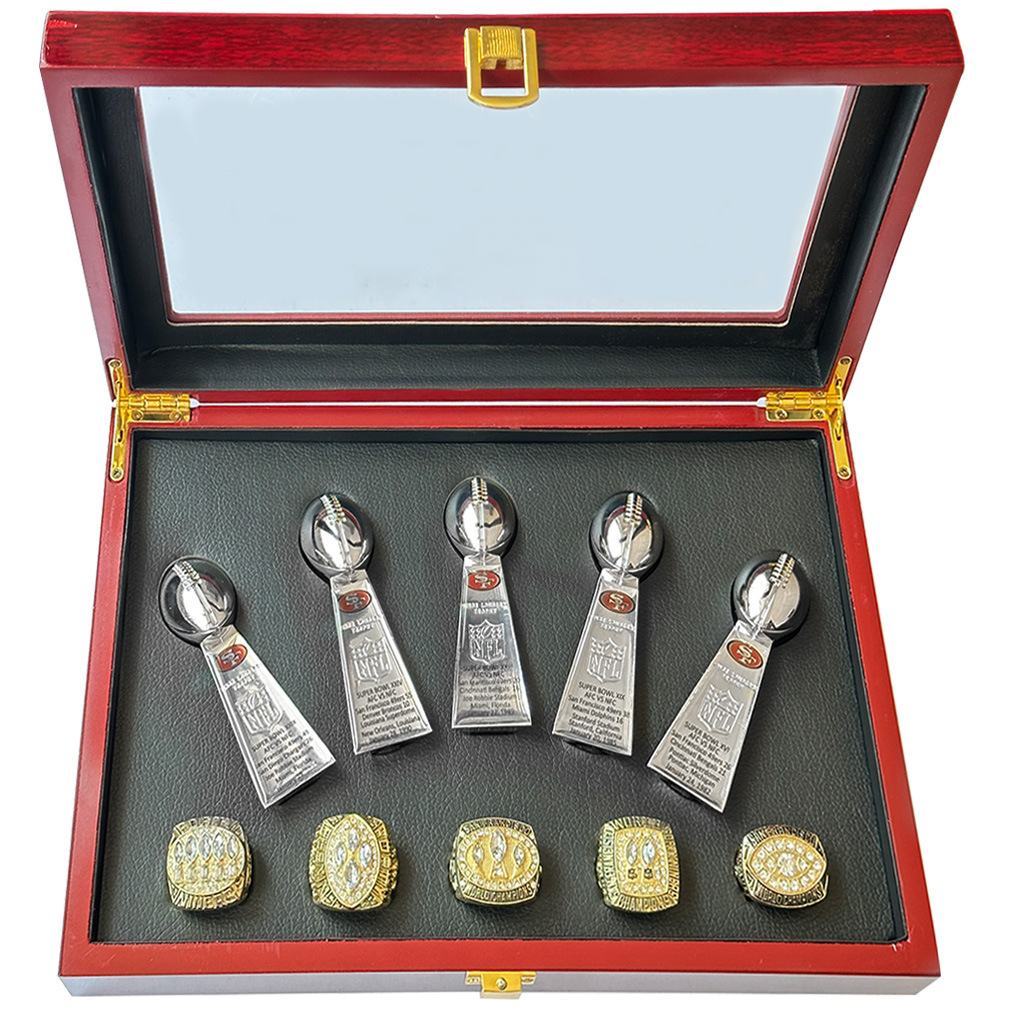 NFL San Francisco 49ers Championship Ring Trophy Set