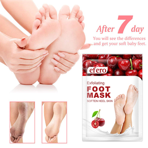 OEM, masque exfoliant à la cerise, hydratant et blanchissant pour les <span class=keywords><strong>pieds</strong></span>, chaussettes pelables pour adultes, huile et crème tricotées pour les <span class=keywords><strong>pieds</strong></span>, OEM/ODM - Product Image 3