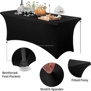 Couverture de <span class=keywords><strong>table</strong></span> en spandex extensible de 6 pieds imprimée sur mesure pour les tables publicitaires pliantes rectangulaires standard, protecteur de nappe ajusté - Product Image 2