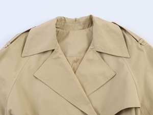 TAOP&ZA <span class=keywords><strong>Manteau</strong></span> décontracté pour <span class=keywords><strong>femme</strong></span> style européen et américain, été 2026, à manches longues, col chemise, épaulettes rembourrées, avec <span class=keywords><strong>ceinture</strong></span> 6318233 - Product Image 3