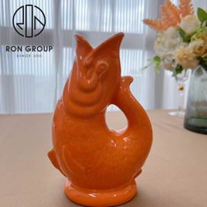 Jarrón de flores decorativo de buena calidad, taza <span class=keywords><strong>tiki</strong></span> de cerámica con forma de pez naranja - Product Image 2