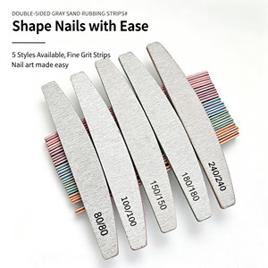 New Arrival Half-Moon Premium Double-Sided <b>Nail</b> <b>File</b> Durable Sharp Sand Strip Non-peeling EVA <b>Nail</b> Buffer for <b>Nail</b> Salon - Product Image 4