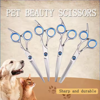 Ciseaux professionnels pour animaux de compagnie 7 pouces Ciseaux de toilettage pour chiens Kit d'outils de toilettage pour animaux de compagnie Ciseaux pour animaux de compagnie en acier inoxydable 6'''