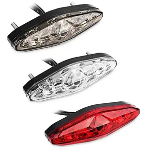 אופנוע זנב אור אדום לבן מעושן צבע 12V 15 LED אופנוע בלם להפסיק ריצה זנב אחורי אור אור אופנוע הונדה