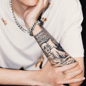 Di alta qualità lunga durata mezza manica temporanea tatuaggio adesivo realtà impermeabile a base di erbe giapponese Design - Product Image 2
