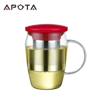 Tasse à café en verre borosilicate, de haute qualité résistant à la chaleur, tasse à thé avec infuseur, nouvelle collection