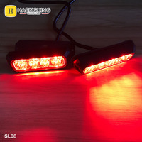Luz Estroboscópica de Emergencia para Vehículos, 12V, 4 LED Ámbar, Lente TIR para PC, Lámpara Intermitente de Advertencia para Camiones y Motores