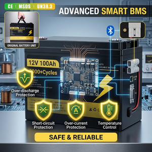 แบตเตอรี่ลิเธียม EU Stock 12V 200Ah LiFePO4 แบบ Deep Cycle พร้อมระบบ Smart BMS สำหรับโซลาร์เซลล์และเรือ - Product Image 2
