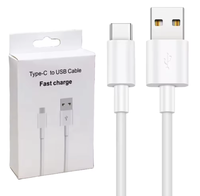 Câble de données tressé Android Type-C avec connecteurs USB-A/Type-C, compatible avec la charge rapide, câbles de charge rapide Type-C