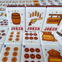 Nouveau 2026 – Ensemble de Mahjong Américain en Acrylique Marron à Trois Couches, Thème Cowboy Western, Portable et Personnalisable pour Adultes – Vente en Gros