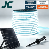 Bande lumineuse LED solaire intégrée pour extérieur, étanche IP65, avec panneau solaire intégré et télécommande pour la décoration du jardin et du patio