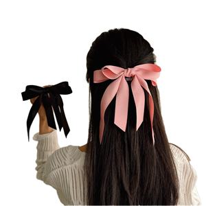 กิ๊บติดผมผ้าซาตินสองชั้นรูปโบว์ใหญ่สไตล์เจ้าหญิงหมุดผ้าบัลเล่ต์หวานๆสำหรับใส่ในบ้าน15ซม. - Product Image 1